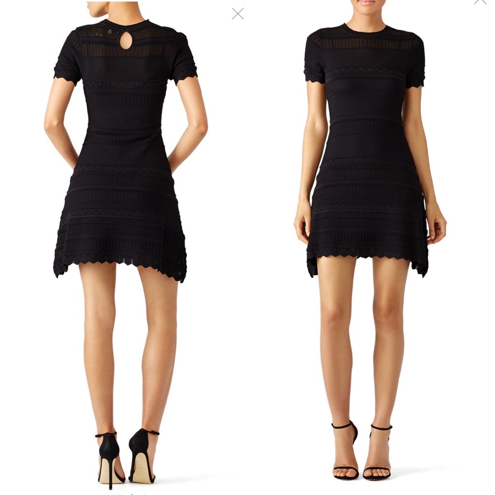 ALEXIS | Black Short Sleeve Bandage Knit Dress